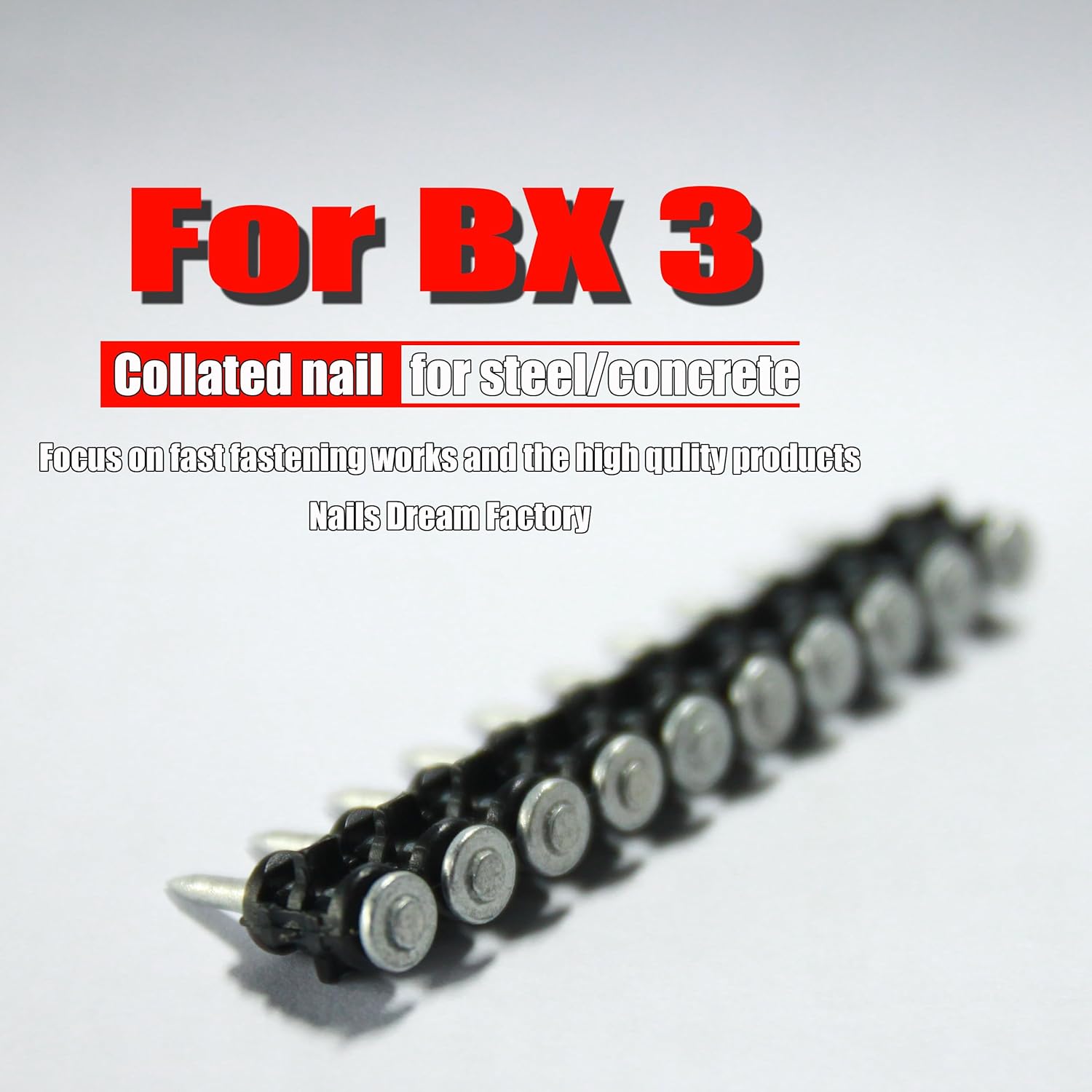 1000pcs Nails For BX3 Cordless Hand Tools Steel Nails For Cement Board Al-Alloy For Home Decoration Use - (Color: 1000pcs 22mm)