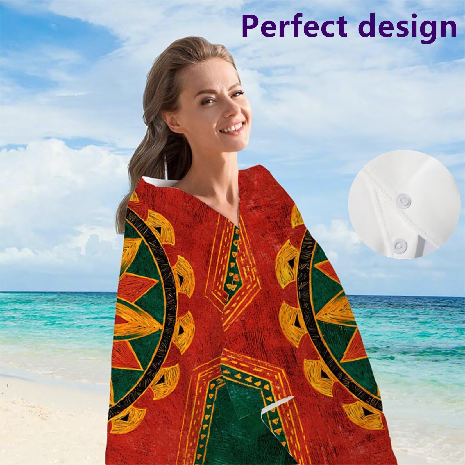 Telo Mare Microfibra 90x180 cm Telo Mare Grande, Asciugamano Palestra Assorbente Asciugatura Rapida, Asciugamano Mare Antisabbi Stuoia Spiaggia per Piscina, Viaggio 2 Set- Mandala Arancione G1-922