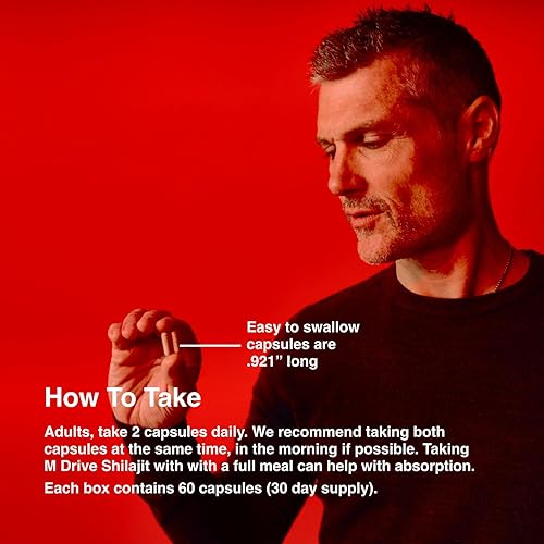 Miniatura 4 de Mdrive Shilajit Cápsulas para hombres  30 porciones de PrimaVie Shilajit de alta pureza para impulso de energía y apoyo inmunológico, 60 cápsulas de