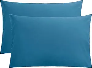 FLXXIE Microfiber Pillow Cases Queen Size Set of 2, Soft Pillowcases with Envelope Closure, Wrinkle Resistant Pillow Covers, 20x30, Teal