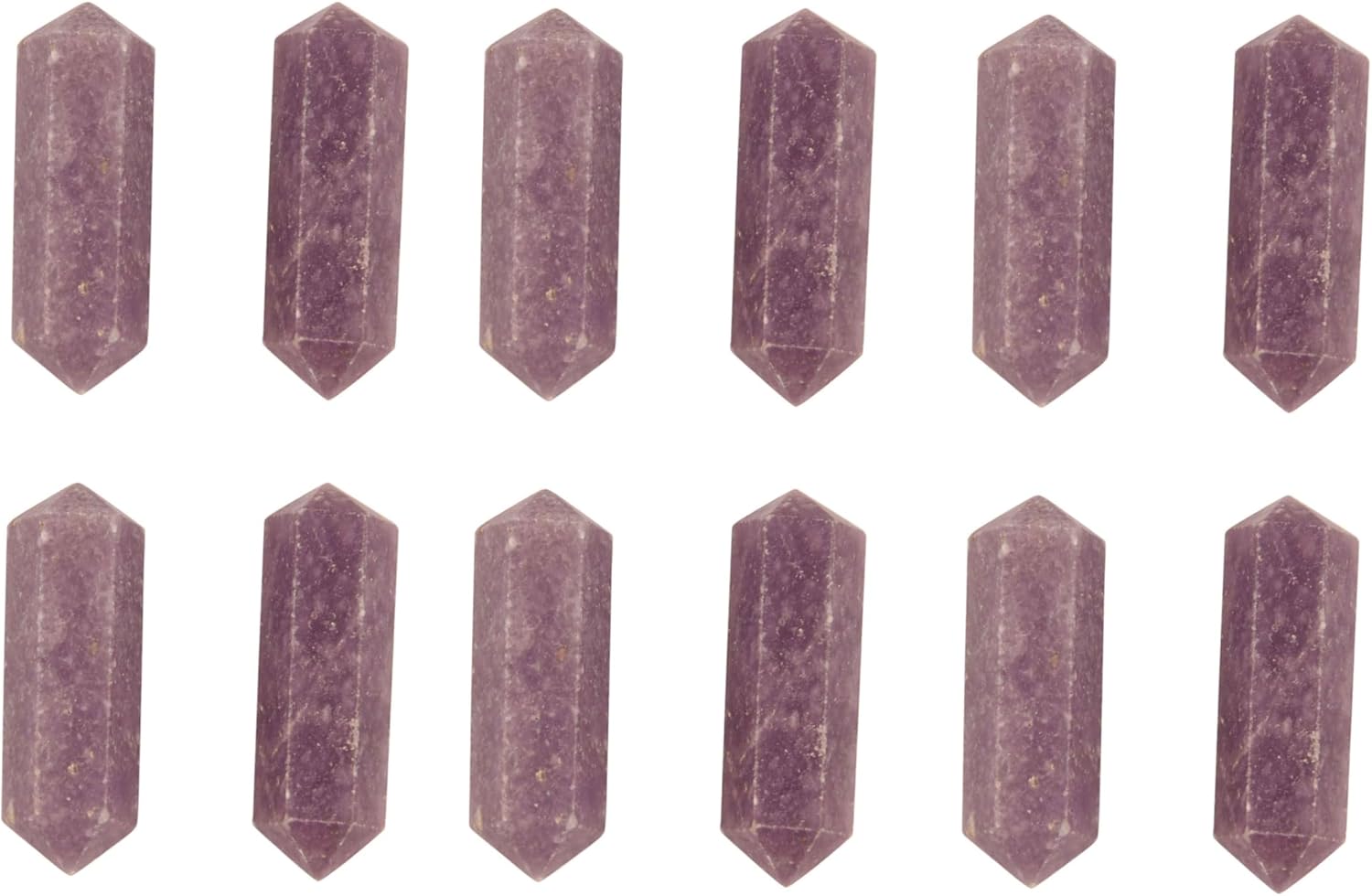Gemstone Lepidolite Decoration Crystal Points Wand Double Terminated Wand Set of 12 Piece