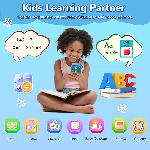 Miniatura 4 de Lapare Teléfono infantil para niños, teléfono de juguete con pantalla táctil con doble cámara, música y juegos, teléfono de juguete de aprendizaje