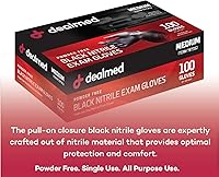 Vista 5 de Dealmed Black Nitrile Exam Gloves – Disposable Multi-Purpose Use Medical Gloves Use for First Aid and Medical Facilities