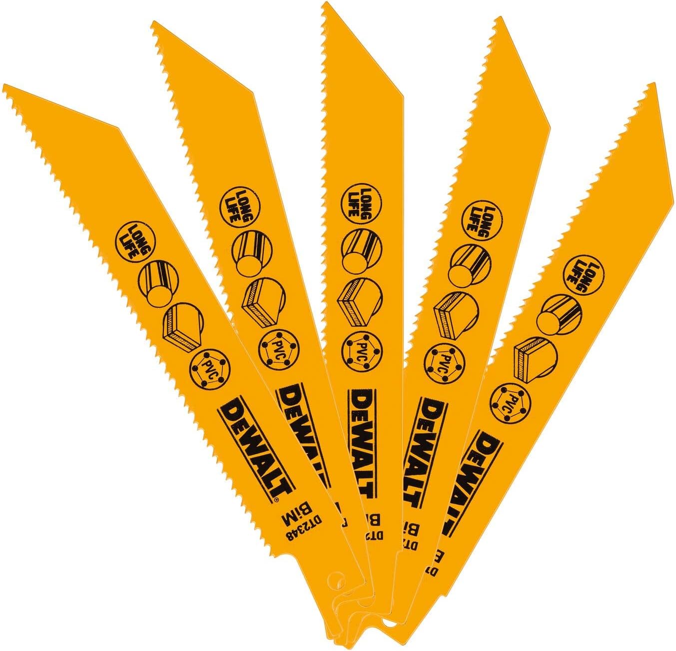 Dewalt DT2348QZ Straight Saw Blade BIM 152mm 5 PCS Plastic Fixed Blade Tool Knives