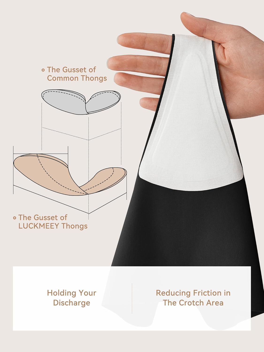 LUCKMEEY Cotton Thongs for Women Seamless Thongs for Women No Show Thong Panty Liners Workout G-String Thongs Underwear - Image 5