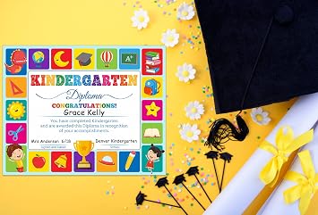 WhatSign 30PCS Kindergarten Certificate Kindergarten Diploma Kindergarten Graduation Achievement Certificate for Kids Certificate of Completion Student Awards Kindergarten School Supplies for Teachers