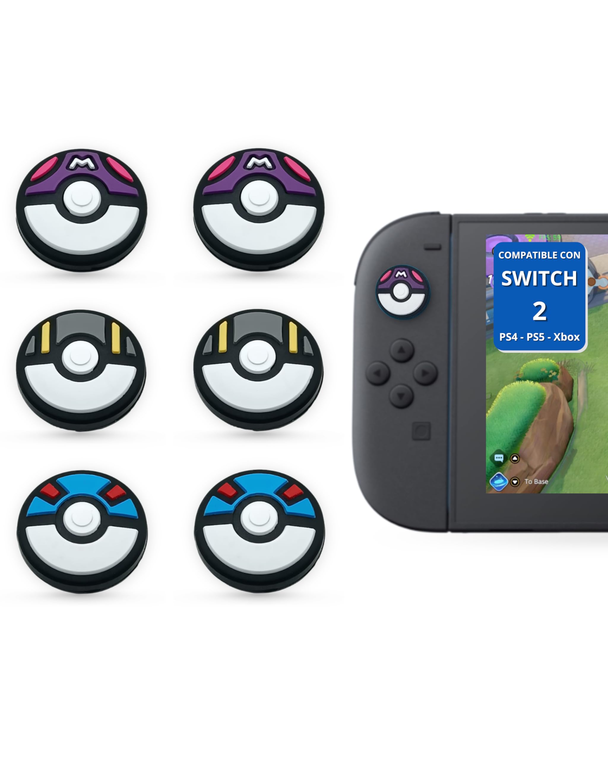 MME Tapas de Joystick compatibles con Nintendo Switch 2, Agarre Protector de Joystick, Tapas para Pulgar para Nintendo Switch 2; Grips Switch 2 (PK)