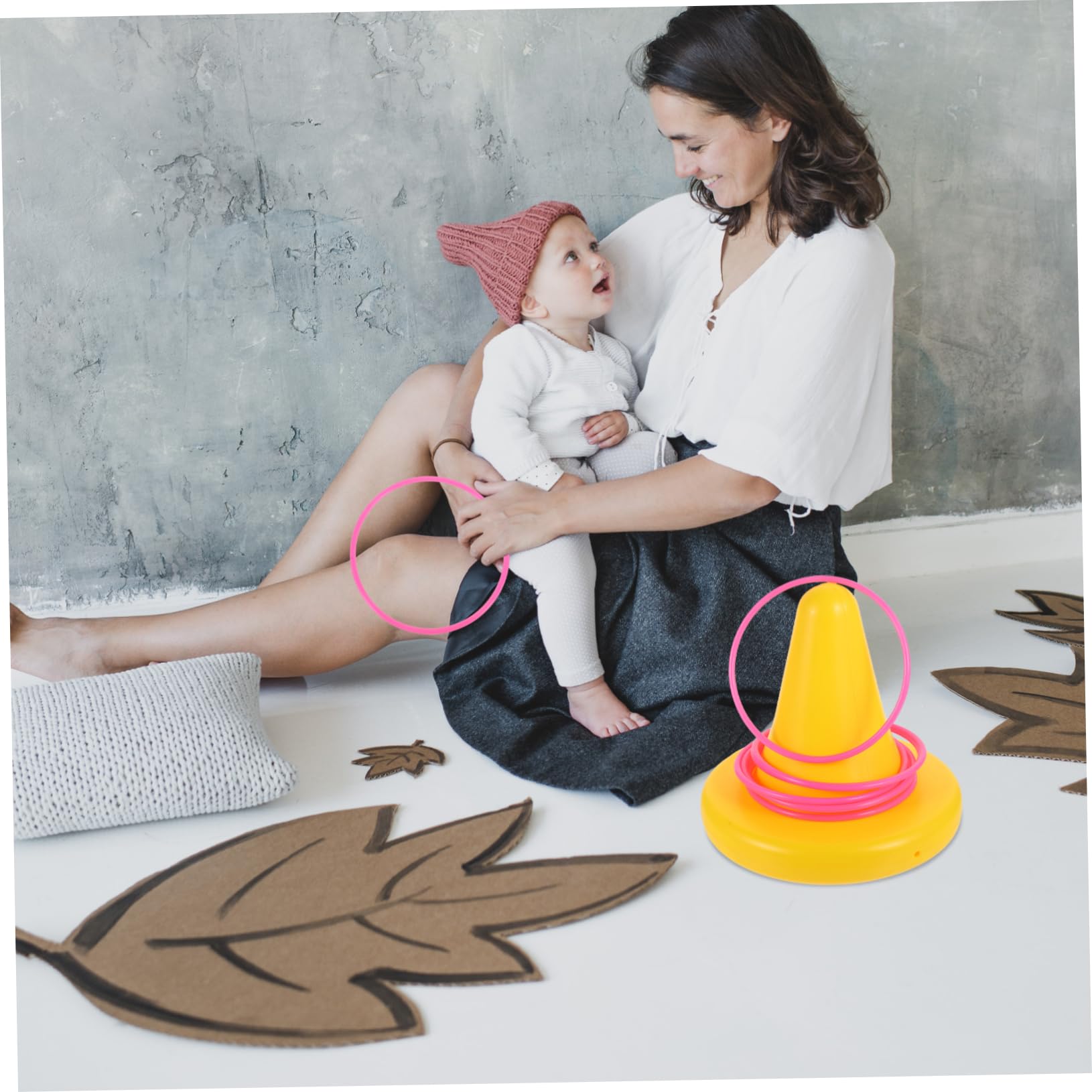 KESYOO 1Set Novel Physical Training for Kindergarten Single Leg Stool with Rings Portable Educational Exercising Tool for Enhances Coordination and Parent Interaction