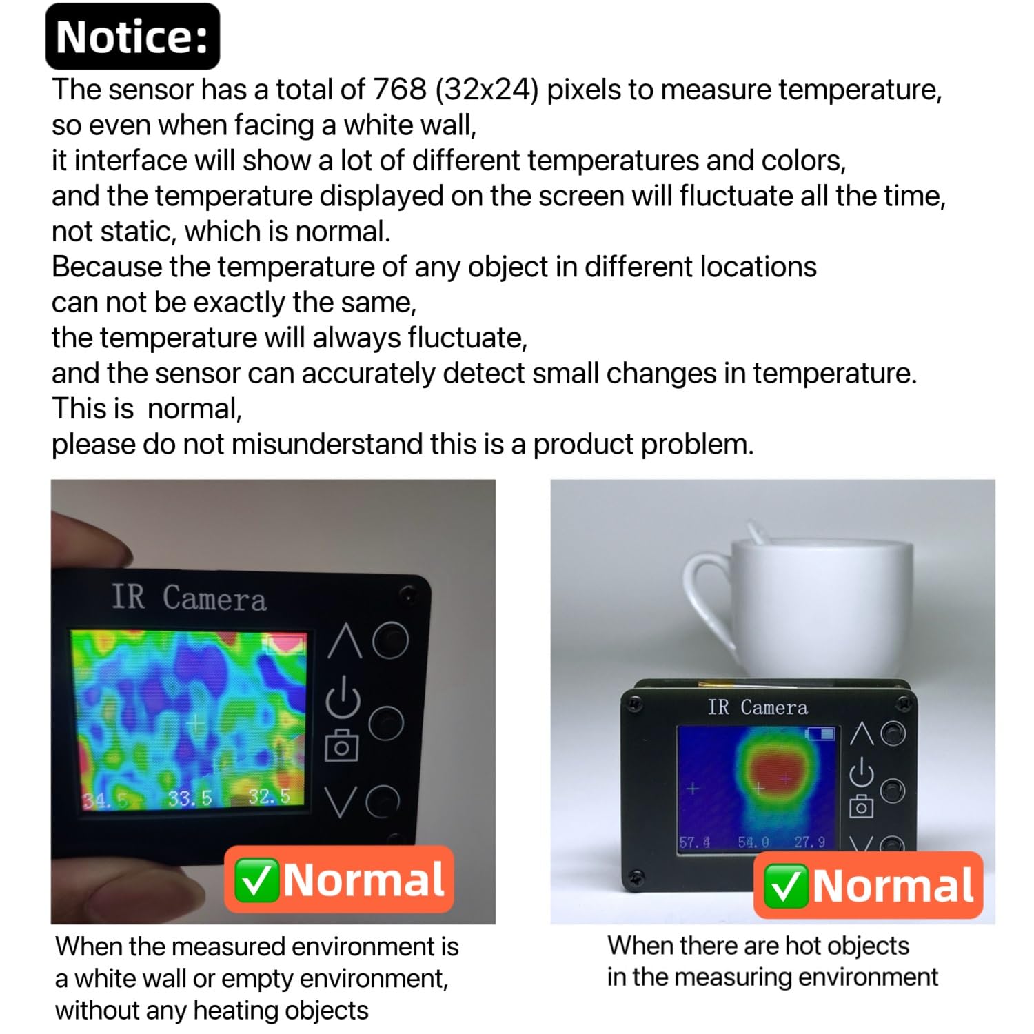 Cyfrowa kamera termowizyjna na podczerwień o rozdzielczości 24 * 32 pikseli. Czujniki temperatury kamery termowizyjnej