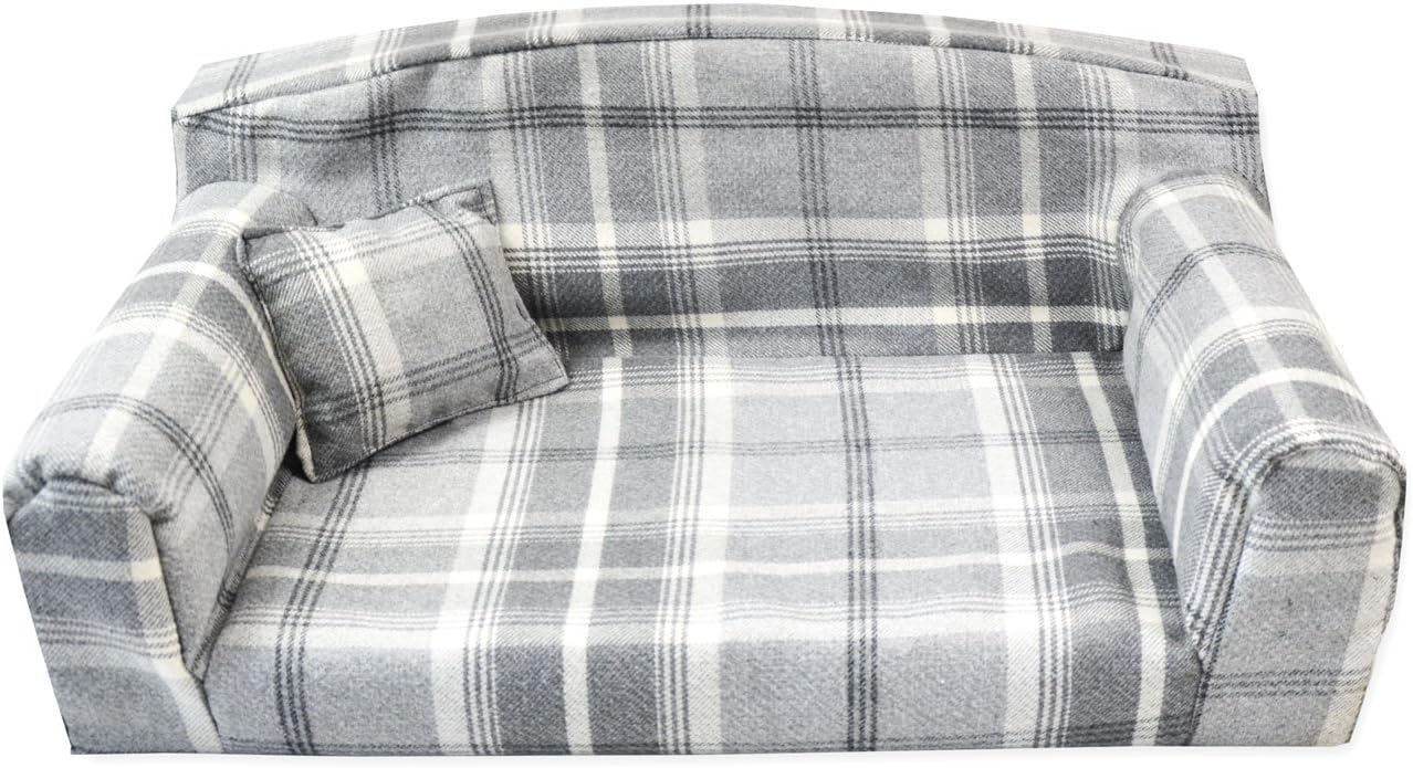 Dove Grey Royal - Pet Sofa. 3 sizes Dog bed cover material. Made in UK (Medium 96 x 46 x 34cm)