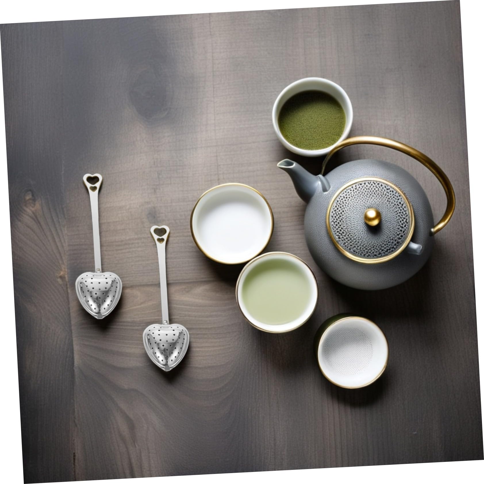PRETYZOOM 50 Piezas filtro de té de corazón té infusor de tubería inoxidable en forma de corazón de malla fina Plata