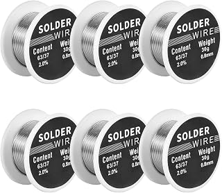 6PCS Solder Wire, Professional 0.8mm Tin Soldering Wire, 30g Electric Soldering Repairing Solder Wire, Premium High-Purity Rosin Core Tin Wire for Welding DIY