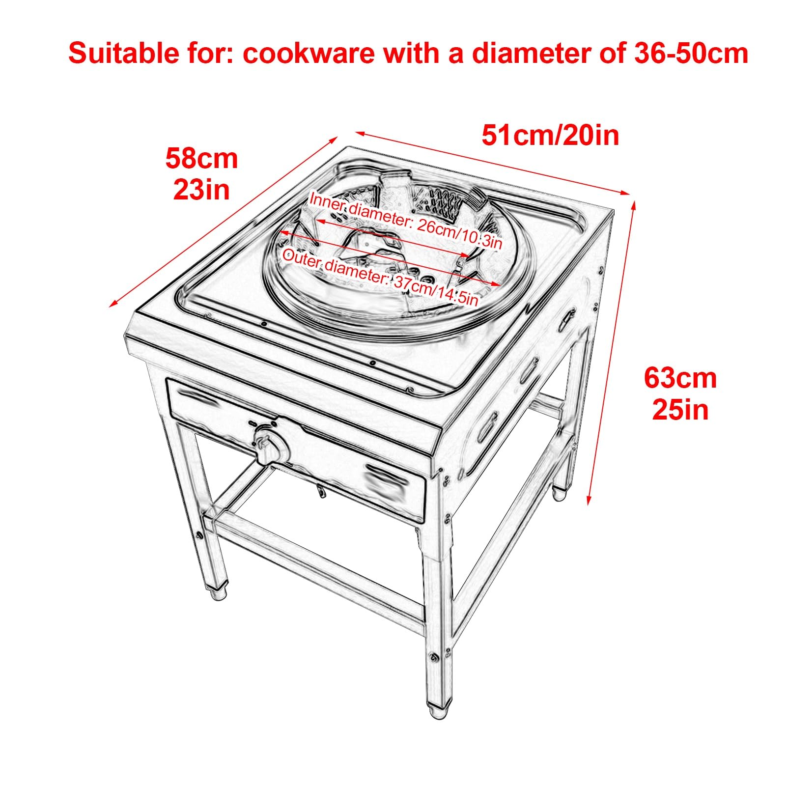 Estufa de propano de un solo quemador de 50.000 BTU, estufa de cocina de baja presión para exteriores con patas extraíbles e encendido electrónico, ideal para comidas de camping y fogatas