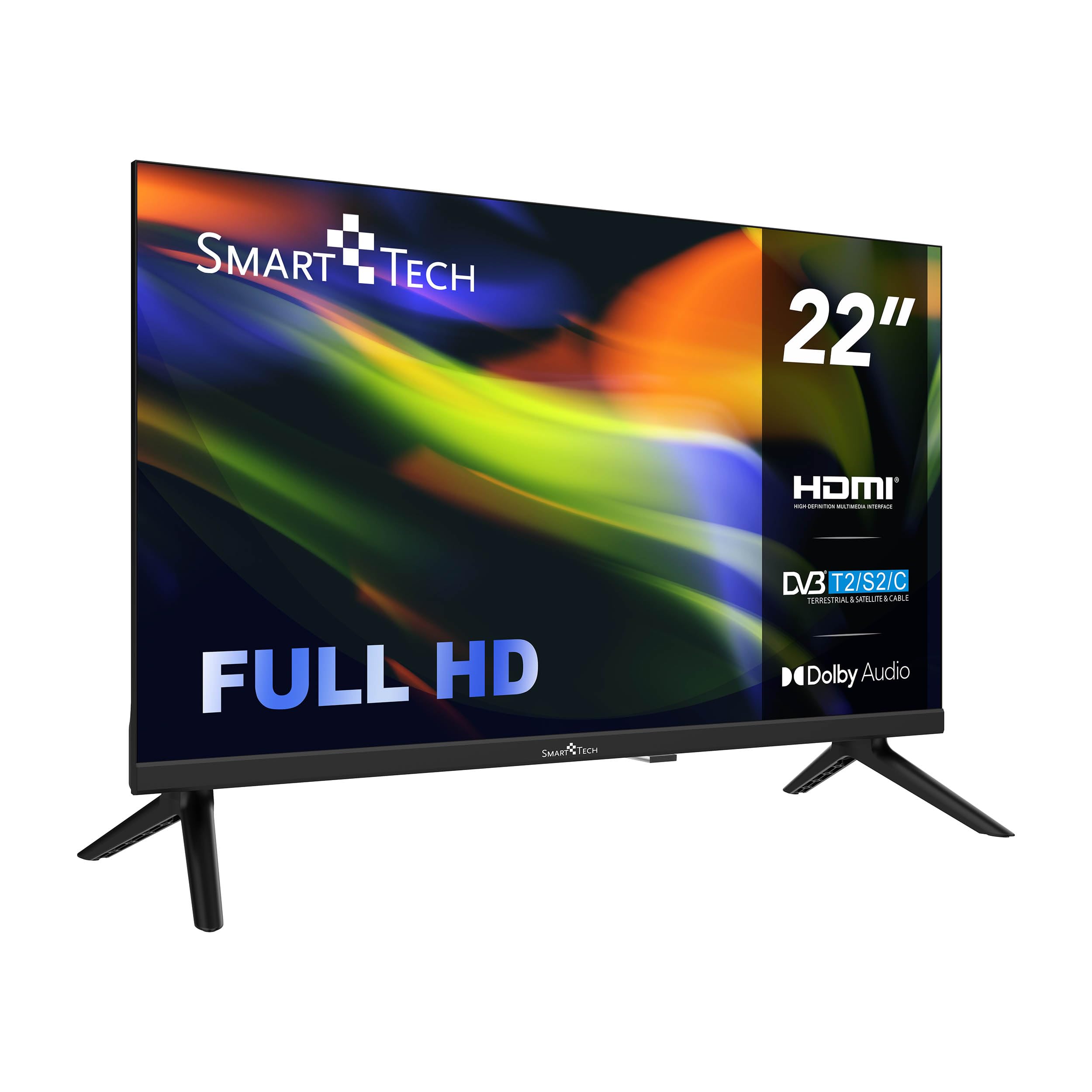 Smart Tech Televisor LED Full HD de 22" (55 cm) 22FN01V (no Conectado), HDMI, USB, resolución: 1920 × 1080