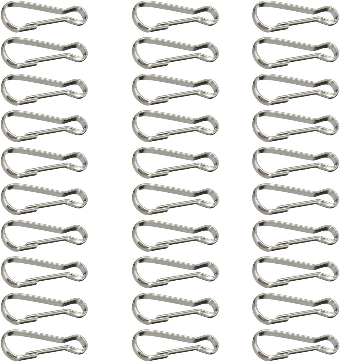 Max corner 30 Pcs Metal Spring Flag Pole Mounting Clip Snap Hook, Parrot Toy Chain C Link Hook for Pet Cage and DIY Part