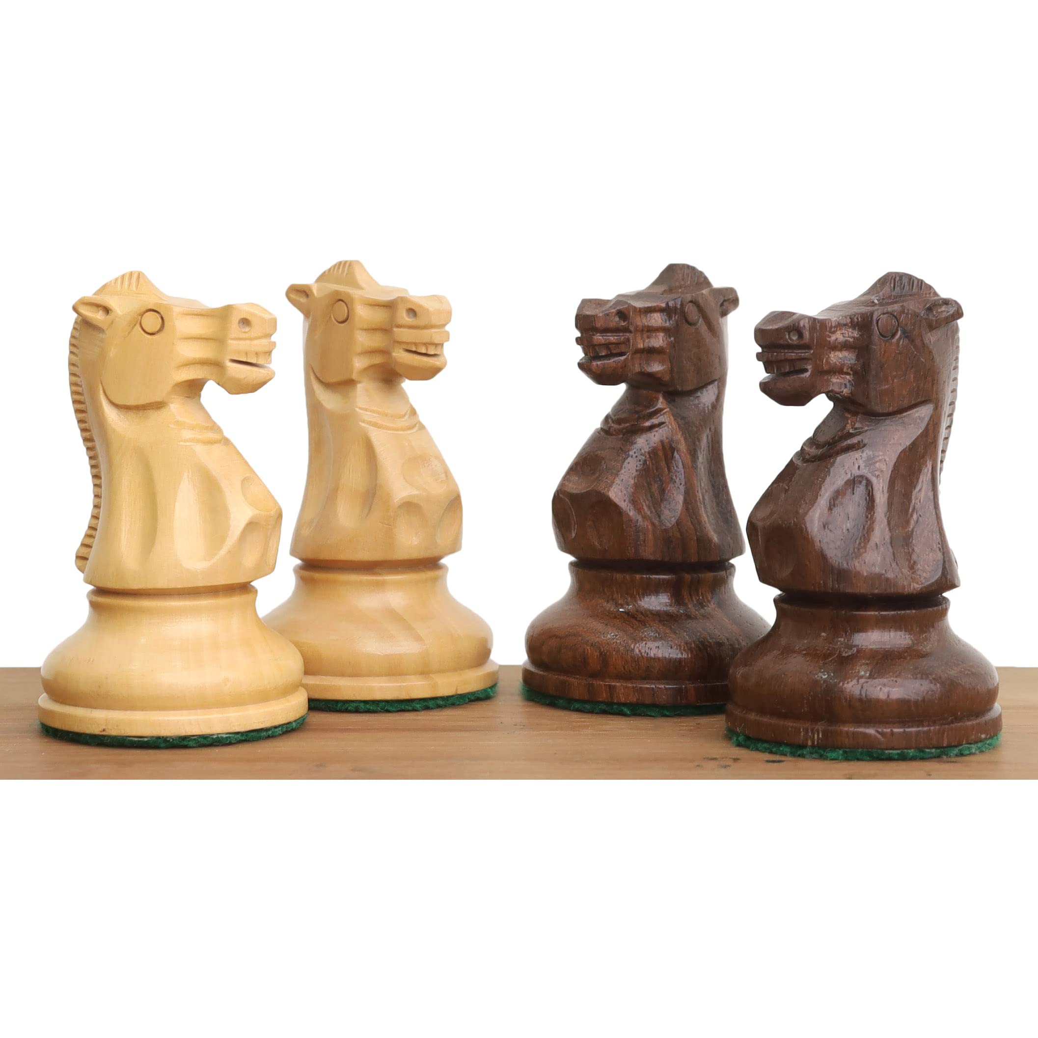 Royal Chess Mall - 10,4 cm große, klassische Staunton-Schachfiguren aus Holz - gewichtetes goldenes Palisander