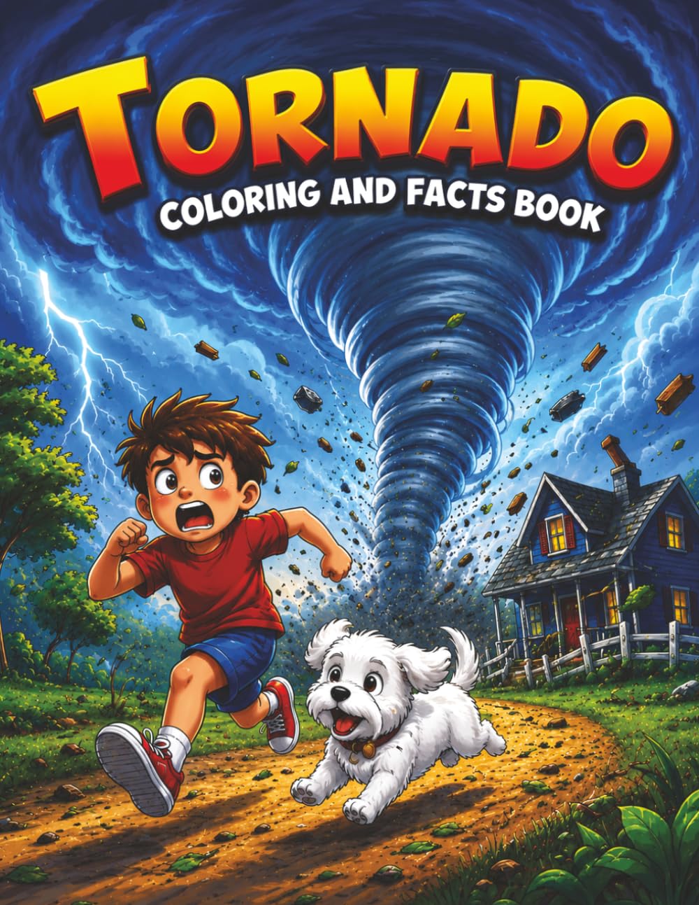 Tornado coloring and facts book: Fun and educational tornado facts on every page | Large, easy-to-color designs for kids