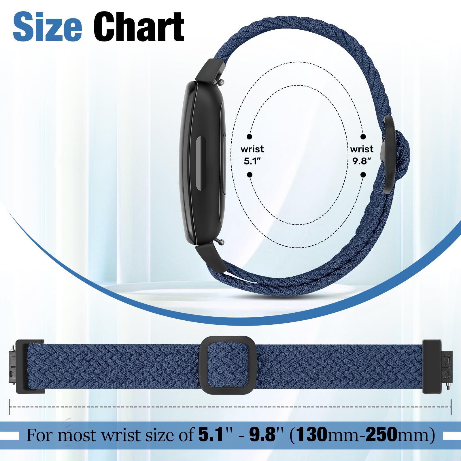 BTTNG 2 Pack Elastic Braided Straps Compatible with Fitbit Inspire 3, 2, HR, Ace 3, 2 Women, Men, Kids - Image 4