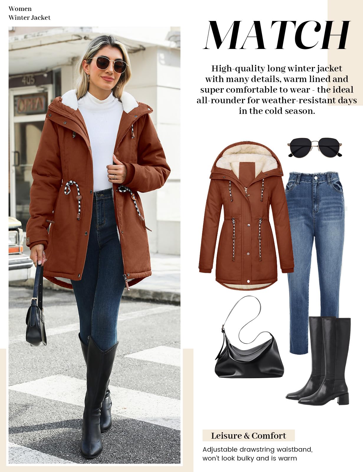 Xnova Abrigos Parka Mujer Invierno Largo Chaquetas de Forro Polar de Algodón Chaquetón Termica Felpa con Capucha de Pelo Sintetico Cazadoras Talla Grande Cálido