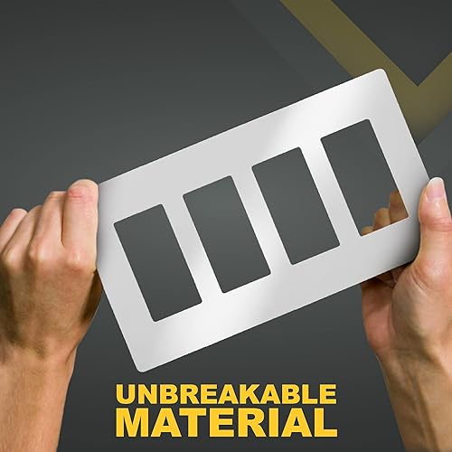 Miniatura 3 de Faith Placas decorativas de pared sin tornillos de 4 segmentos, cubiertas de salida seguras para niños, 4.68 pulgadas de alto x 2.93 pulgadas de