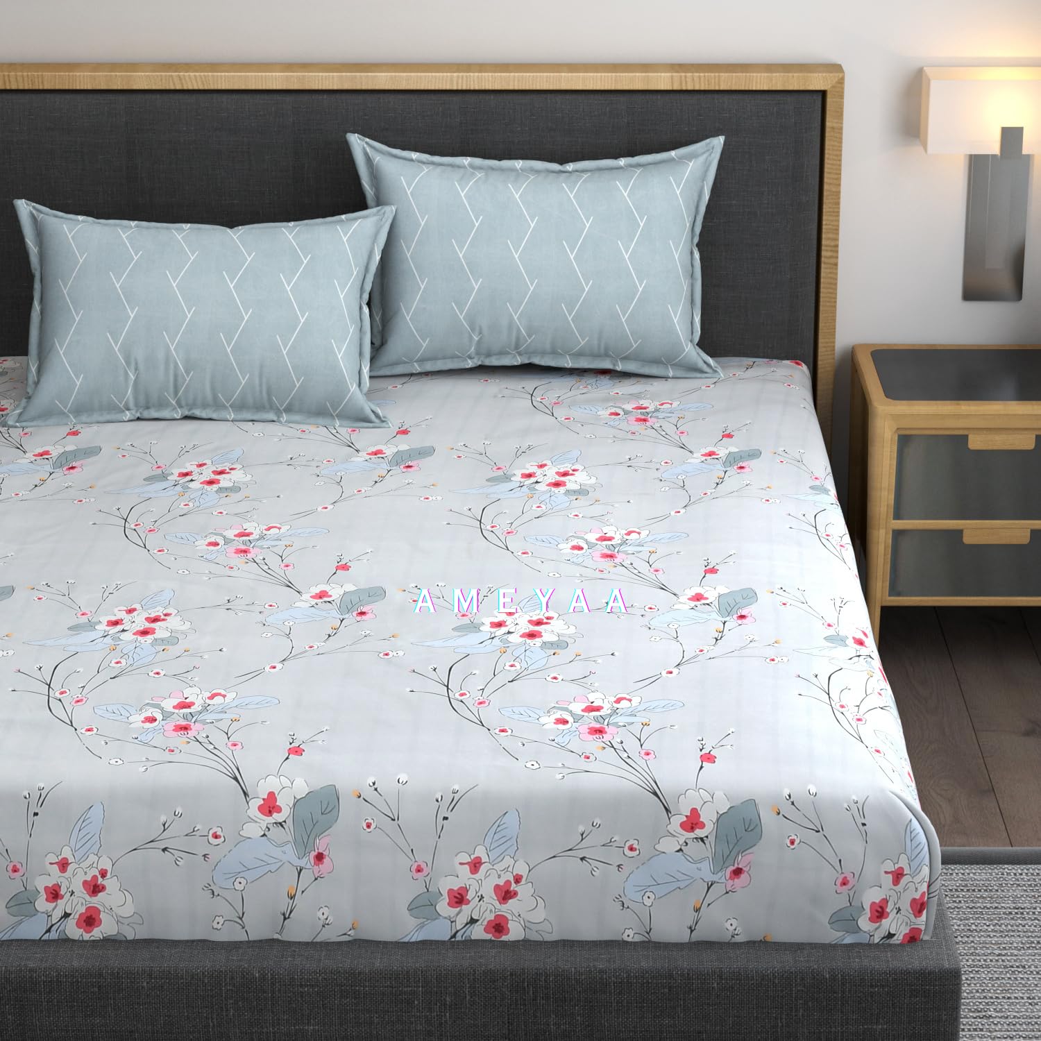 King Size Fitted Bedsheet - Premium Cotton Feel -30