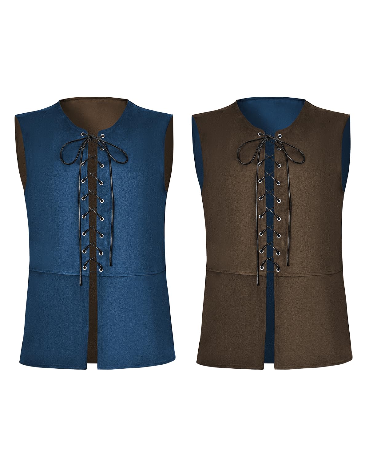 Century Star Reversible Pirate Vest Men - Renaissance Costume Men Medieval Viking Gothic Steampunk Halloween Costumes