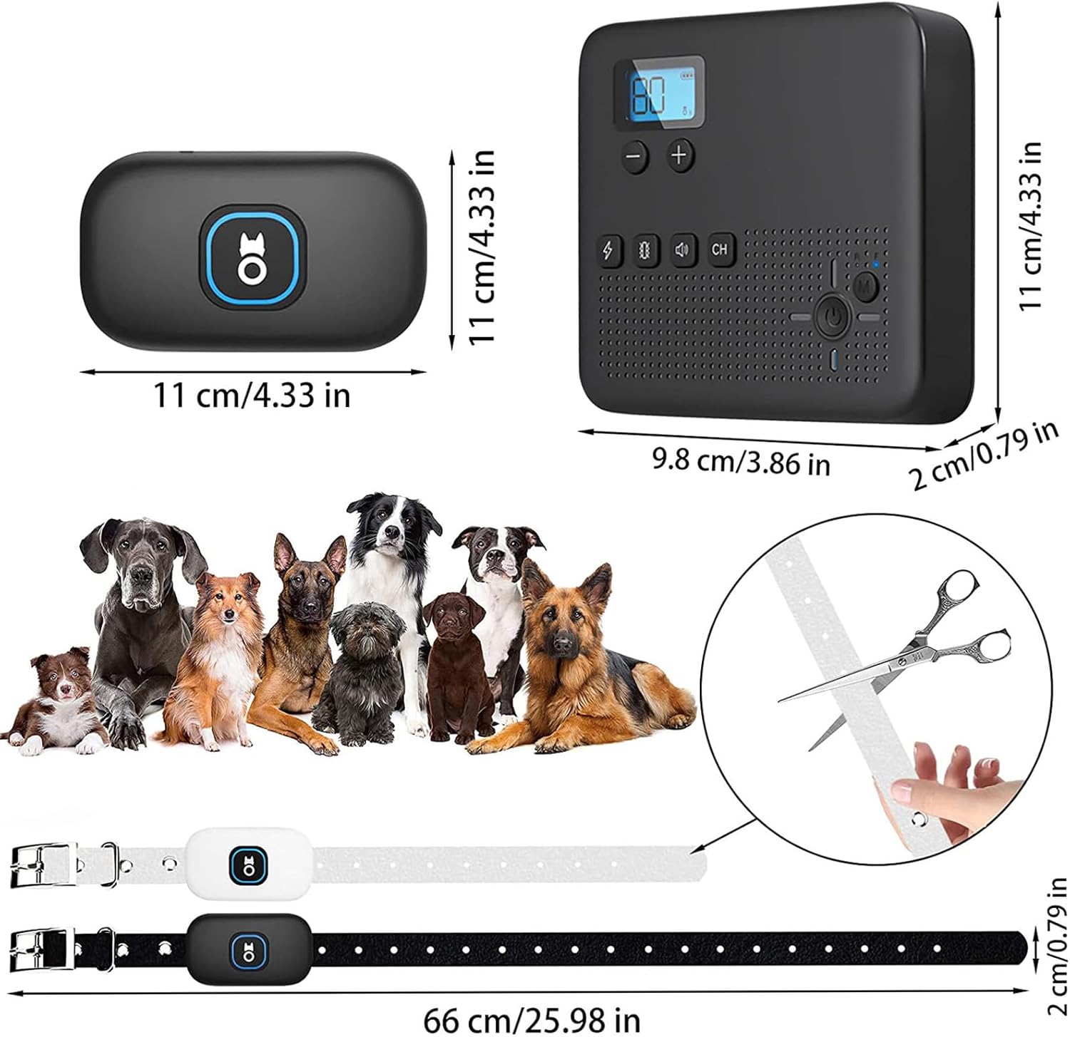 Wireless Dog Electric Fence, Portable Pet Boundary Containment System,Waterproof Dogs Training Collar with Vibration & Shock, Adjustable Range Sizes, Rechargeable, for 1 2 3 Dogs,for3dogs