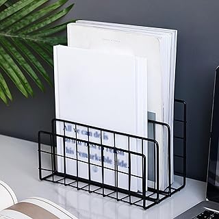 Magazine Holder Rack, Metal Wire Literature Stand for Mail, News, Catalog, Envelopes, and Books Organization, Mesh Notebook Storage Solution