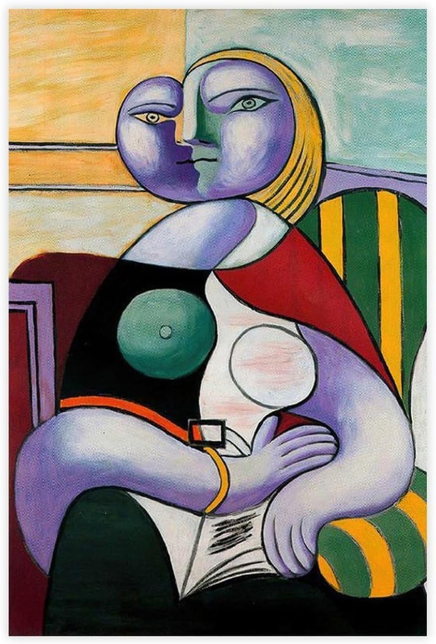 Waeta Rnvzx Pablo Picasso Poster Reading Canvas Painting Modern Abstract Wall Art Pablo Picasso Prints For Living Room Home Decor Picture 40x60cm No Frame