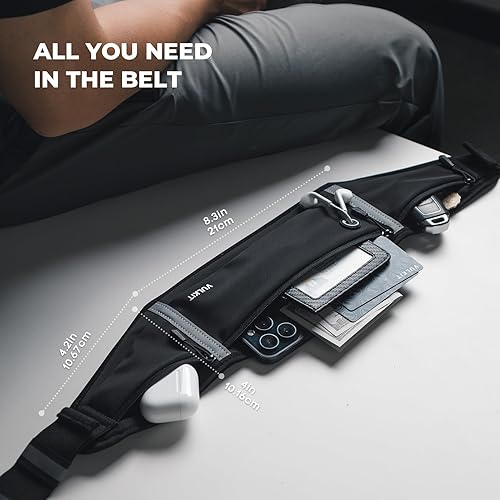 Miniatura 3 de VULKIT Cinturón delgado para correr para mujeres y hombres, soporte para teléfono celular para correr, riñonera de entrenamiento, bolsa de correr,