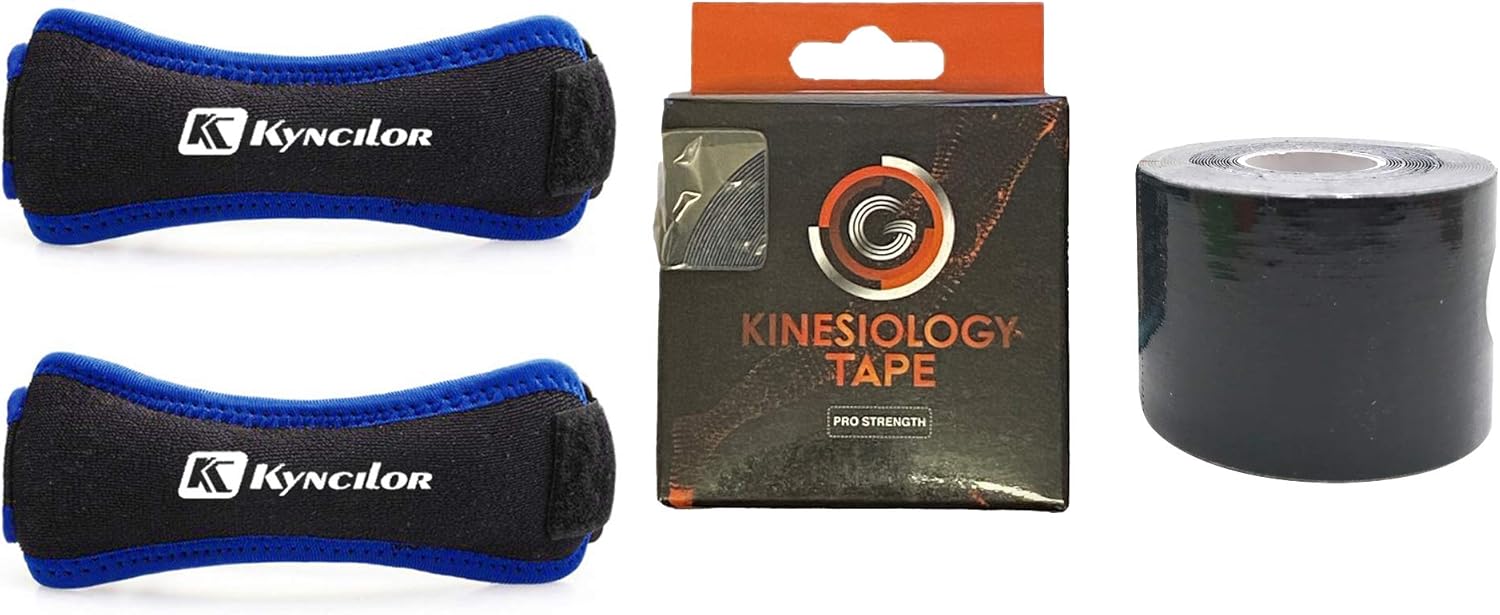 Patella Support MultiPack, Patella Straps And Free Elasticated Black