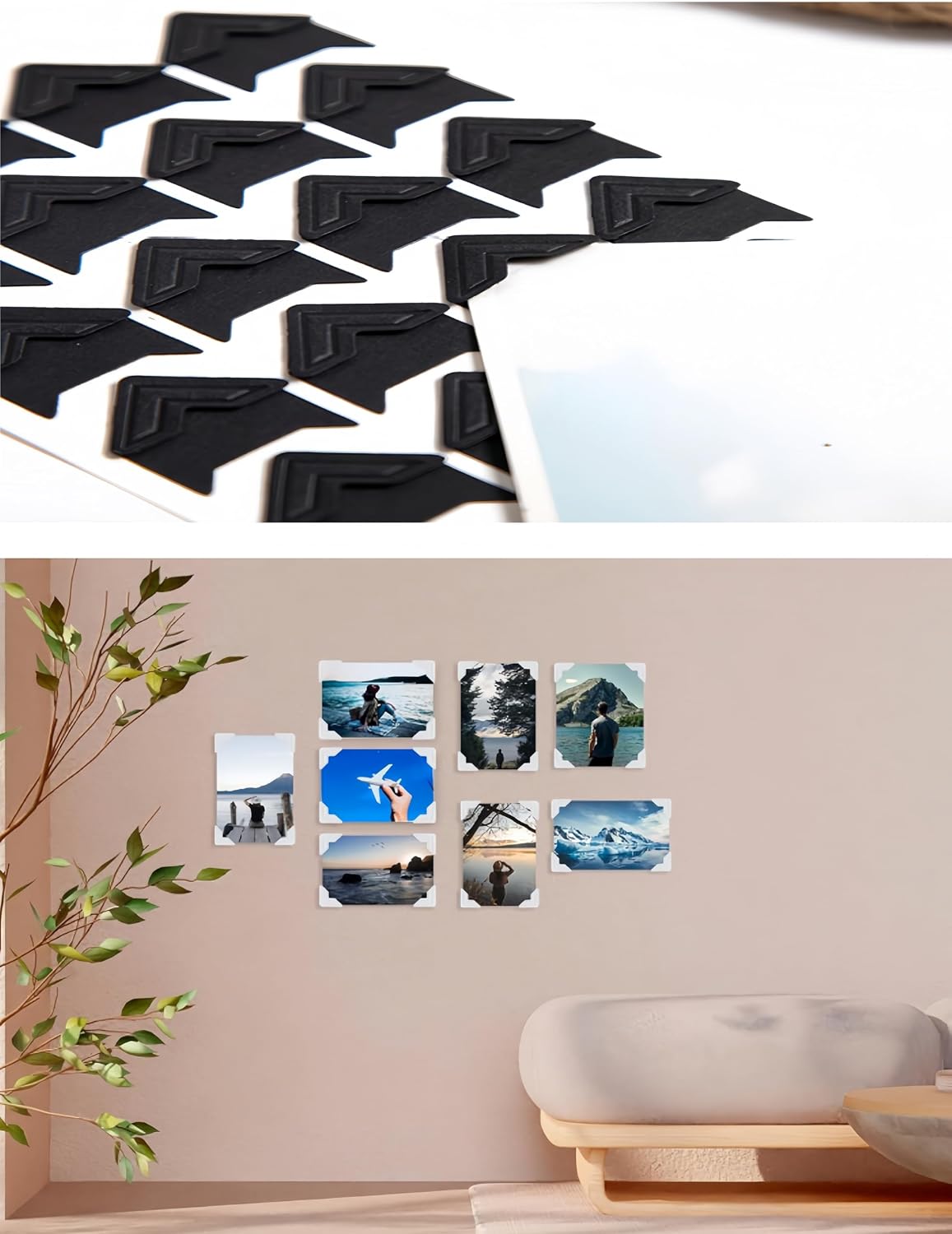 bepisof 240 Pieces of self-Adhesive Photo Corners self Adhesive for Acid Free Scrapbook Image Corners DIY Photo Installation Corners, Used for White Photo Corners of scrapbooks/Memory Books
