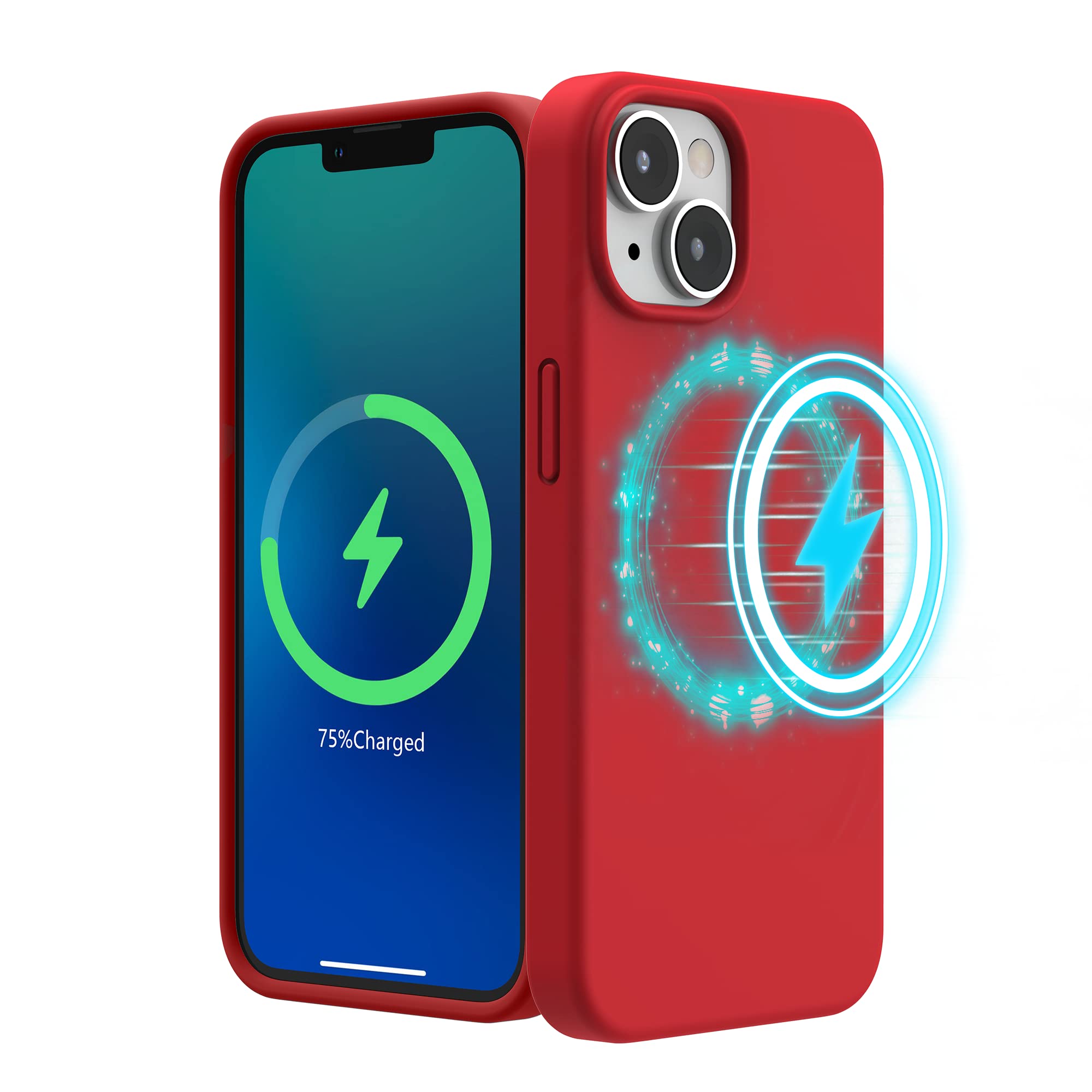 SURPHY Magnetic Case Designed for iPhone 13 Mini Case Compatible with MagSafe (5.4 inch 2021 Release), Liquid Silicone Phone Case with Microfiber