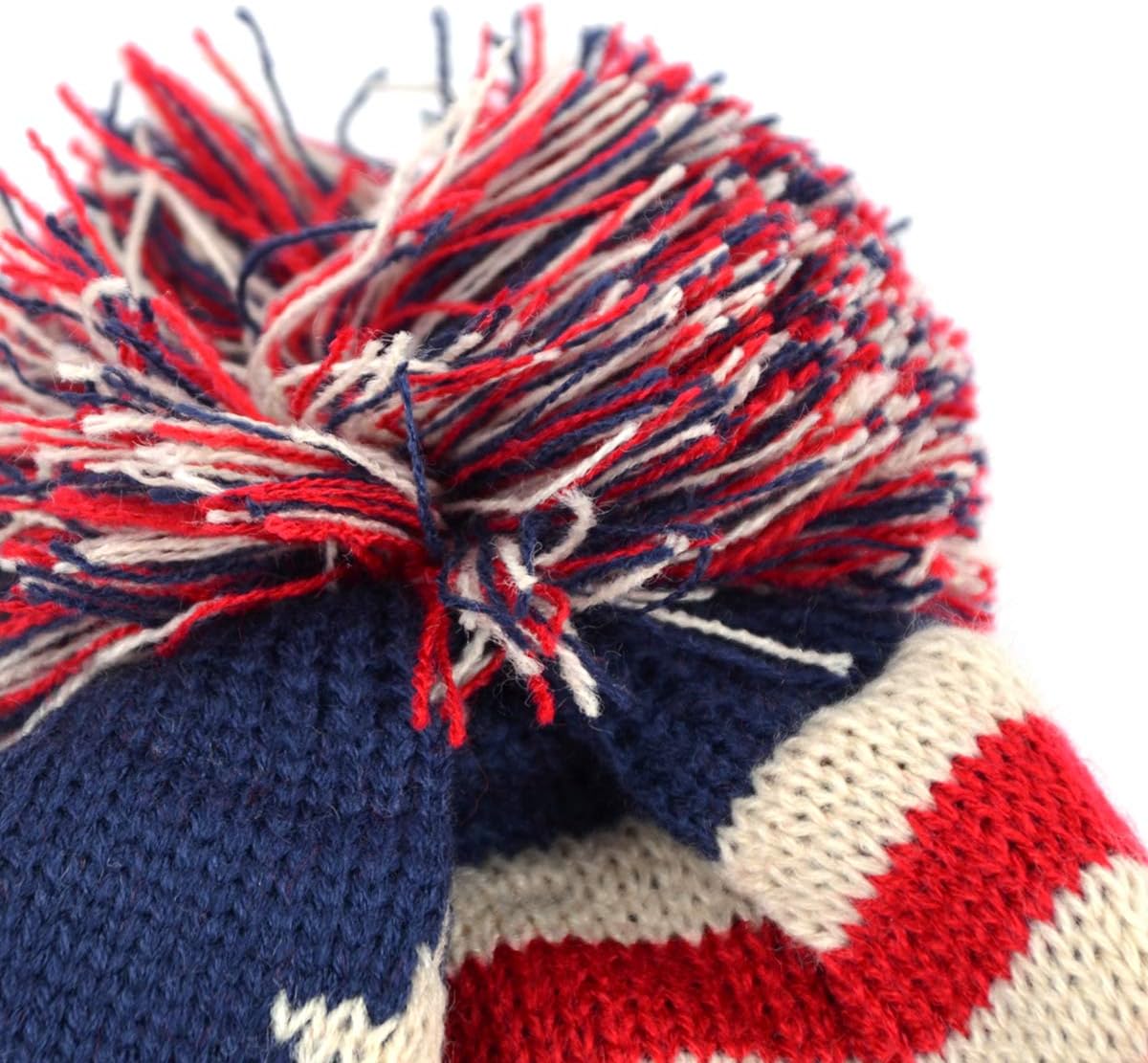 USA Winter Hat - Knit, Cuffed Beanie with Pom Pom, USA Flag Design, Warm Fun for Cold Days - Image 6