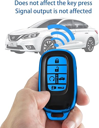 Miniatura 6 de Funda para llavero Honda con llavero de cuero, TPU suave de 5 botones, compatible con llave de automóvil Civic Accord 2022 2023 (rojo), Rojo -