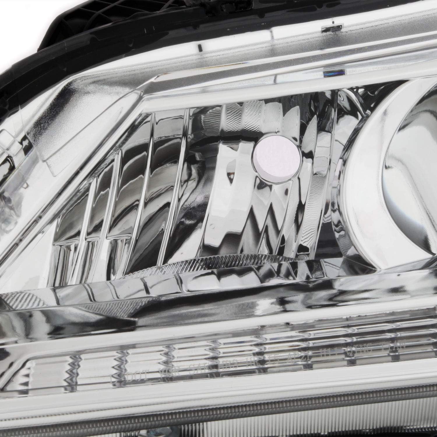 AKKON - Fits 2013 2014 2015 Honda Accord 4Door Sedan [Halogen Type] Chrome Clear Headlights Pair Left Driver+Right Passenger