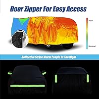 Vista 6 de Fundas impermeables para automóvil para Ford Bronco 2021-2024 de 2 puertas (negro) 210T, personalizadas, resistentes, impermeables, protección