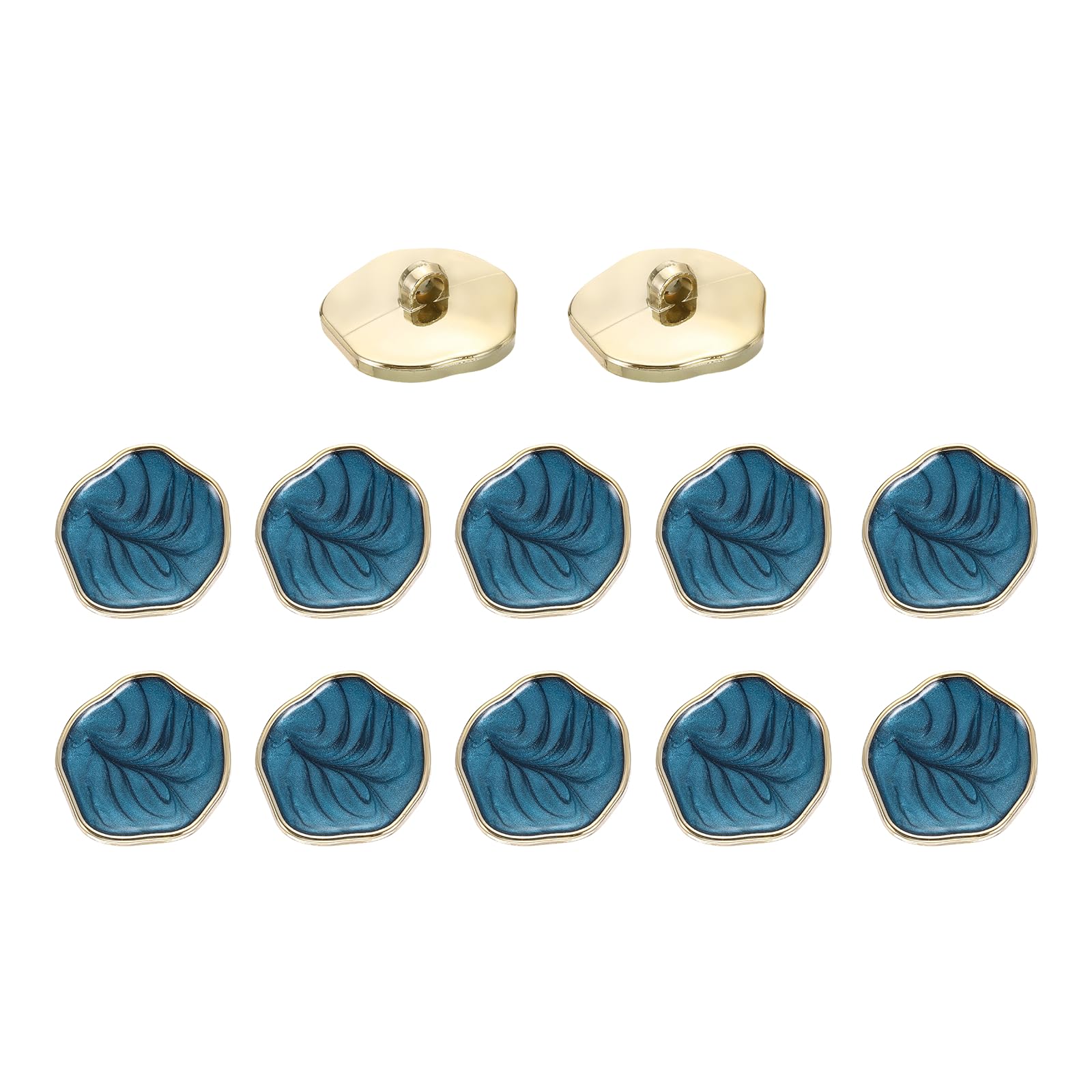 sourcing map 12Pcs Shank Buttons, 30mm/1.2" Irregular Vintage Decorative Sewing Buttons Fastener Accessories for Clothing Coat Suit Cardigan Crafts Decoration, Navy Blue