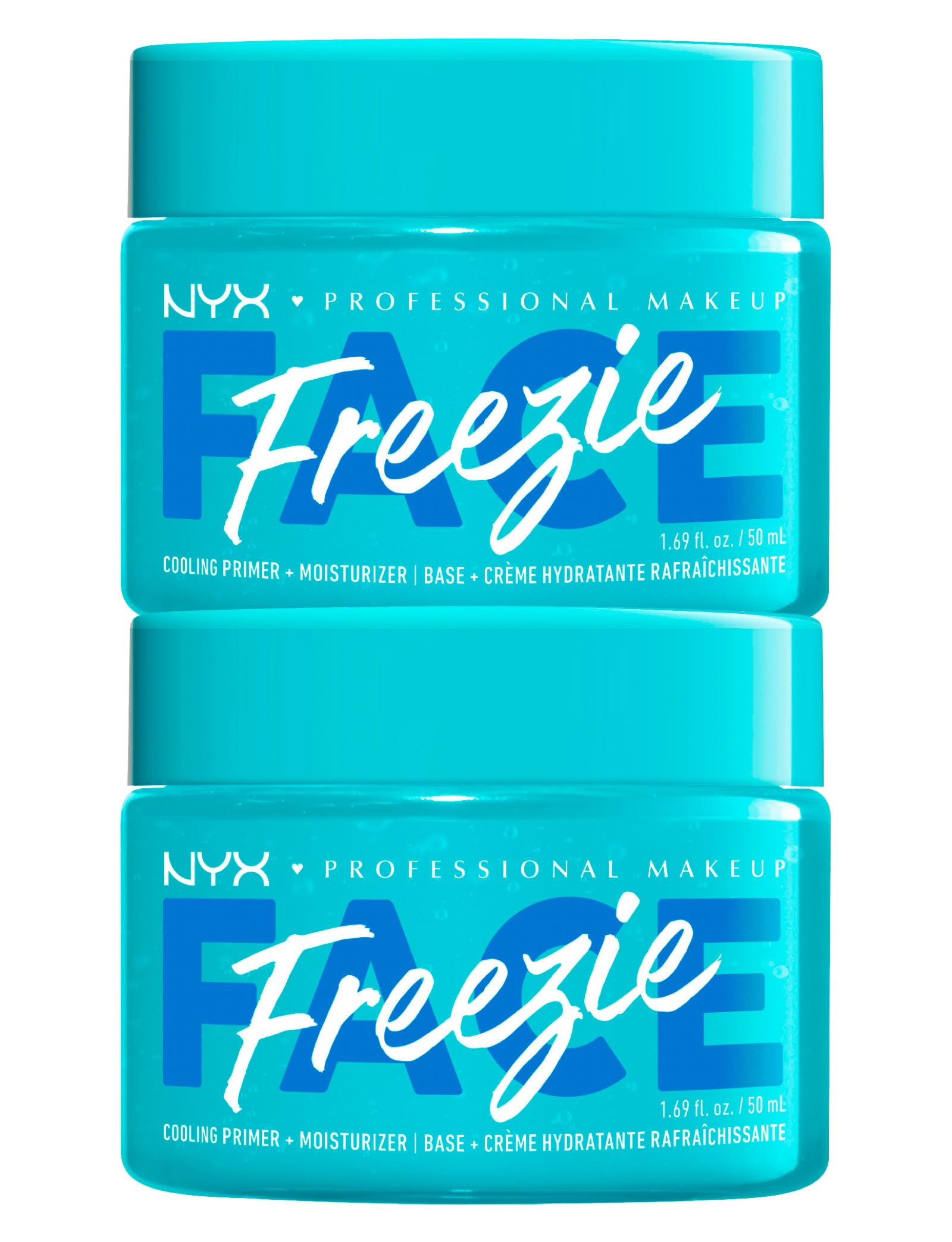 NYX Professional Makeup Face Freezie Cooling Primer+Moisturizer Base Trucco 2in1 Rinfrescante e Idratante Lunga Tenuta 24h Formula con fungo della Neve Tremella e Niacinamide - 2 Barattoli da 50ml
