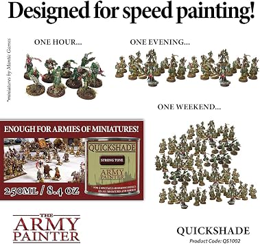 The Army Painter Quickshade Miniature Varnish for Miniature Painting, Strong Tone Model Paint, Pot/Can, (250 mL), Approximately 8.45 oz