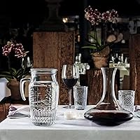 Vista 4 de Bormioli Rocco Romantic, Elegant Floral Glass Pitcher, 60.75 oz, Made In Italy.