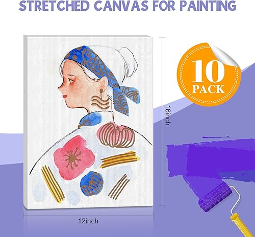 Miniatura 16 de ESRICH Lienzos de pintura de 11 x 14 pulgadas, paquete de 24 lienzos blancos en blanco para pintar, lienzos de pintura de algodón para óleo