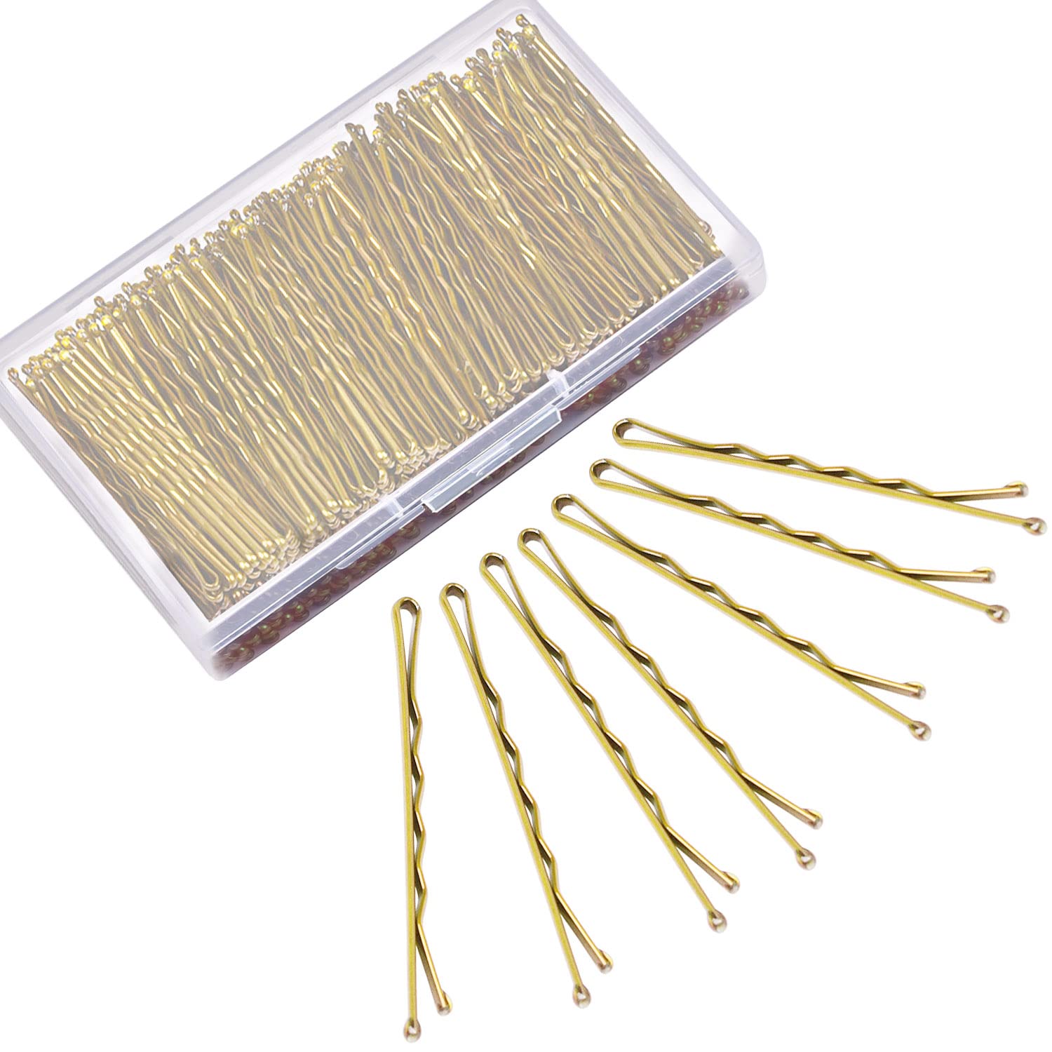 Goody SlideProof Bobby Pins - 50 Ct, Metallic Blonde, High Gloss Bobby Hair Pins for Styling, Lock In Style, Comfortable, Pain-Free Hair Accessories for Women & Men, All Hair Types