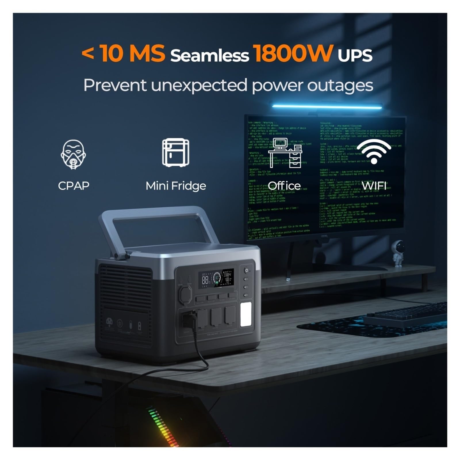 Central Eléctrica Portátil P1000E Plus, 1800W, 1024Wh, LiFePO4 con Panel Solar PV200, Energía De Respaldo For Acampar Al Aire Libre Y El Hogar Ligero Y PortáTil