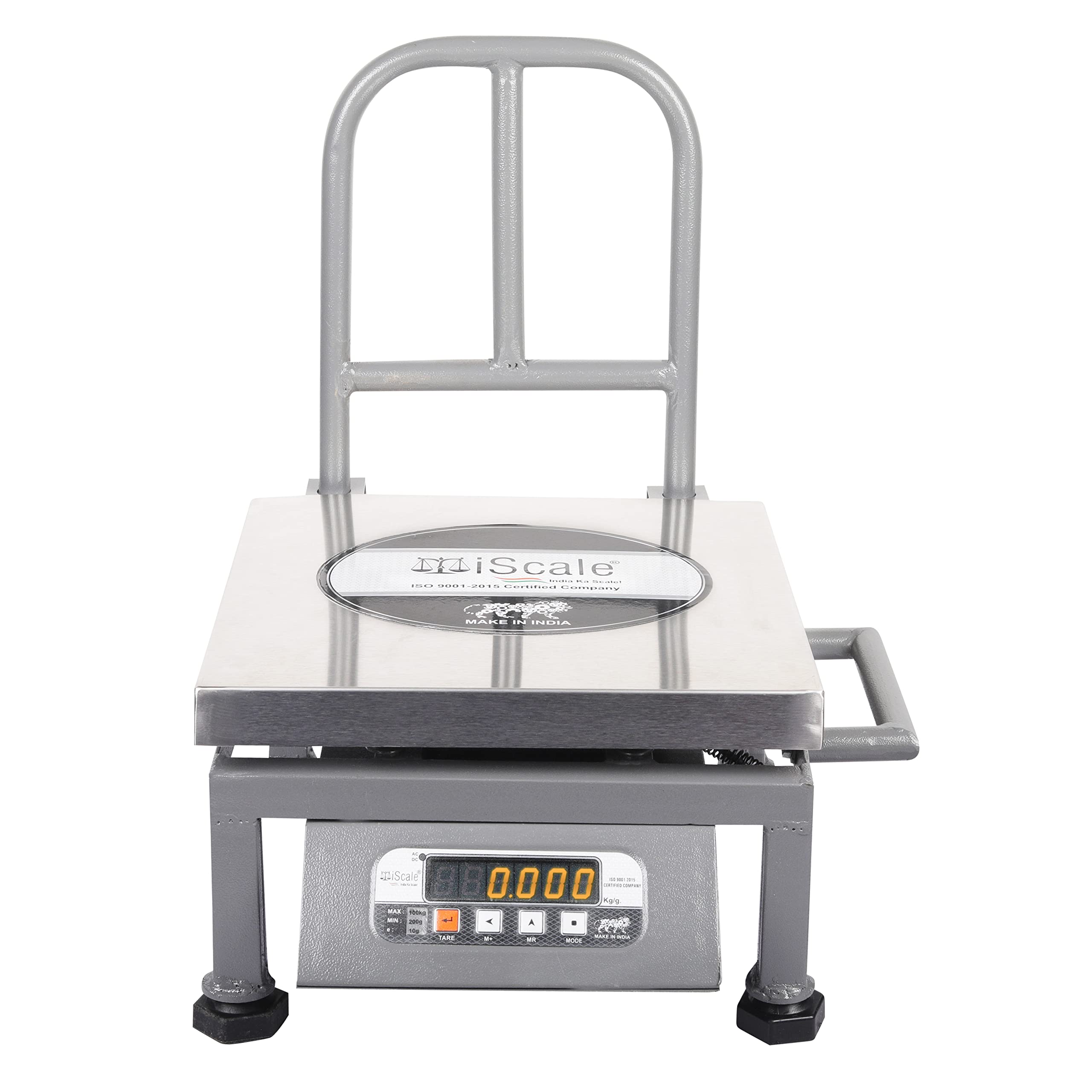 iScale i-20 Weight Capacity 50kg x 5g Accuracy, Portable/Mobile Electronic Weighing Scale with Front Back Double Red Display & Detachable Handle, Stainless Steel Pan,12x12" for all Commercial Uses-image-19