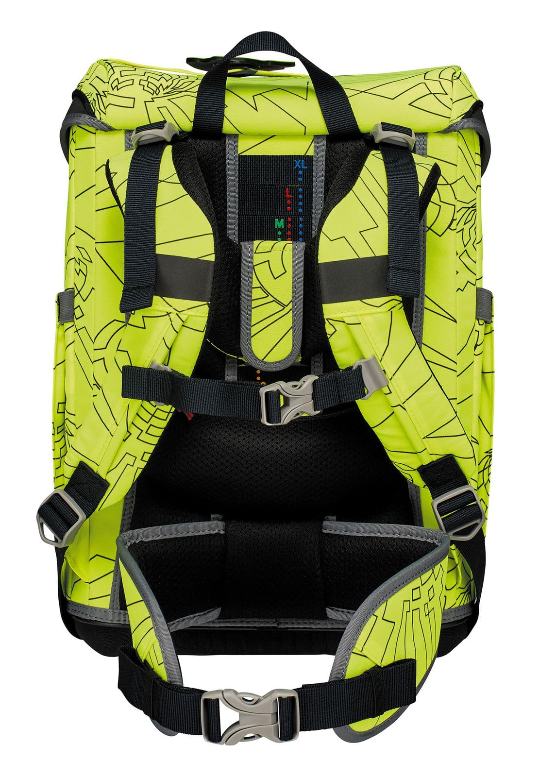 DER DIE DAS leichter Schulranzen, ErgoFlex Easy Superflash Neon „Neon Fighter“ Set 5-teilig, ca. 20,5 l Volumen, ca. 950 g Gewicht