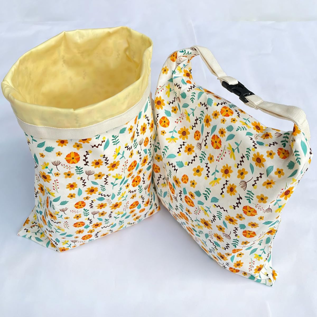 EHOTER Lot De 2 Sacs À Pain en Cire d'abeille Réutilisable Grand avec Poignée pour Baguette Fruits Légumes