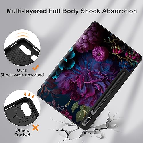Miniatura 8 de MEEgoodo Funda para Samsung Galaxy Tab S9S9 FE de 11 pulgadas 2023 con soporte para bolígrafo, funda protectora para tableta con soporte plegable de