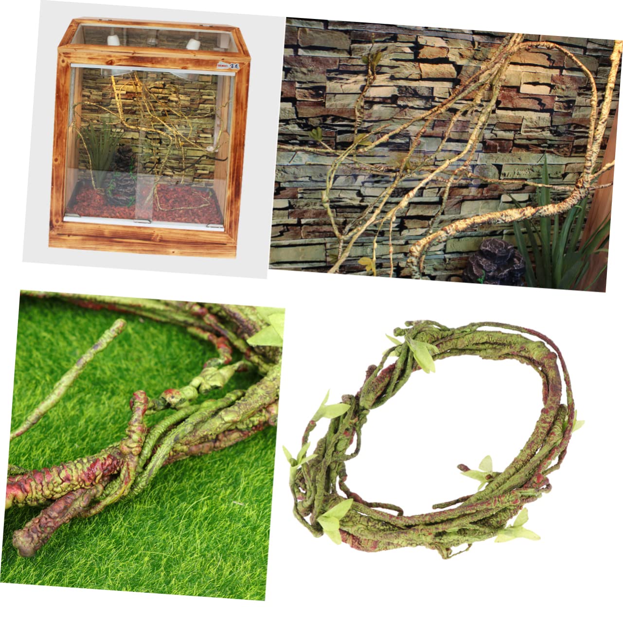 DOITOOL 3piezas Planta Artificial De Enredadera para Terrario De Reptiles Decoración Flexible y Resistente Altas Temperaturas para Creación De Paisajes Hogares y Hábitats De Reptiles