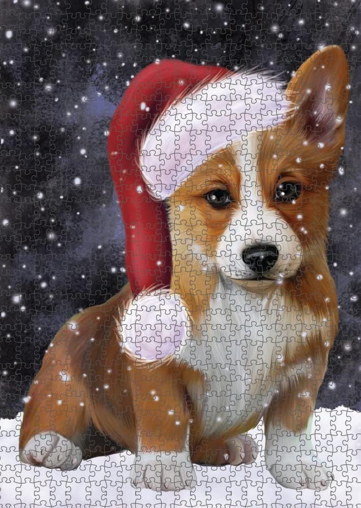 Let it Snow Corgi Dog Jigsaw Puzzle for Adults - Animal Printed Interlocking Puzzle Game Artwork - Gift for Dog Lover's - 1000 Pcs 29.5"x19.7", PZLE62540